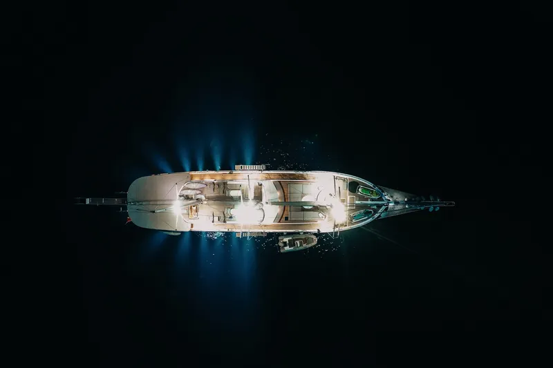 Bella Mare yacht aerial view