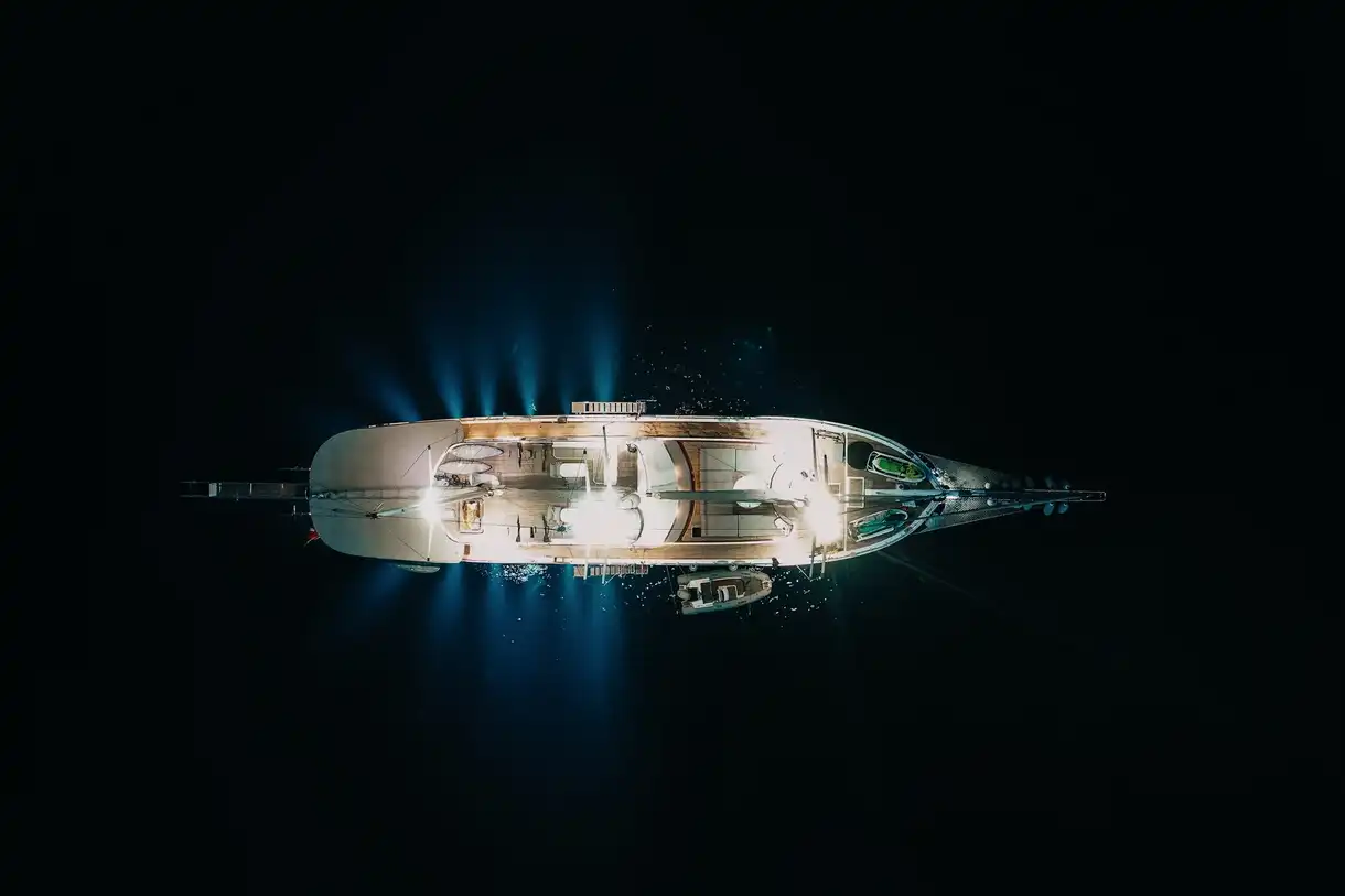 Bella Mare yacht aerial view