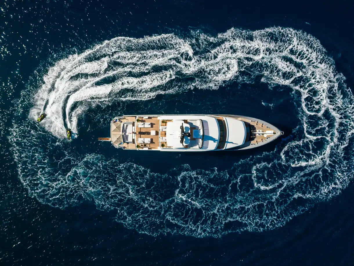 Illusion II yacht aerial view
