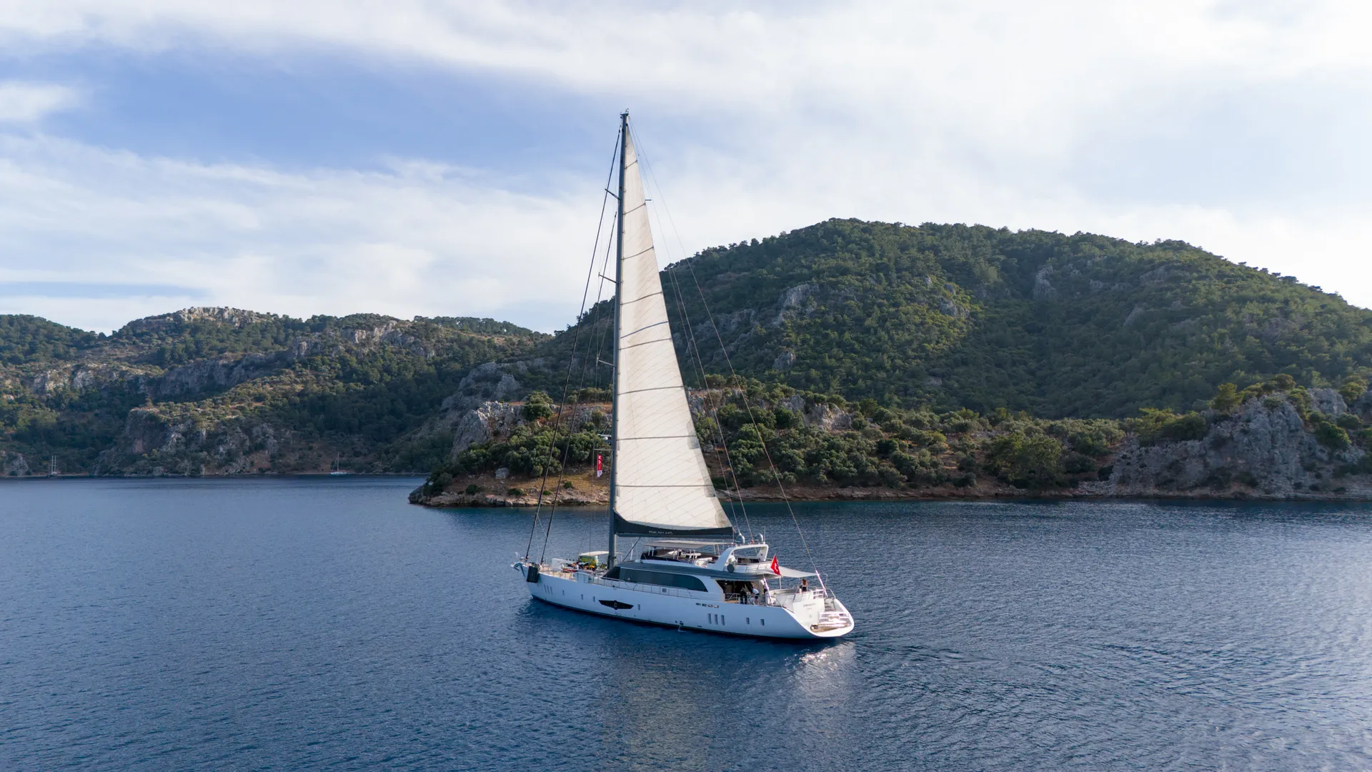 Long Island yacht aerial view